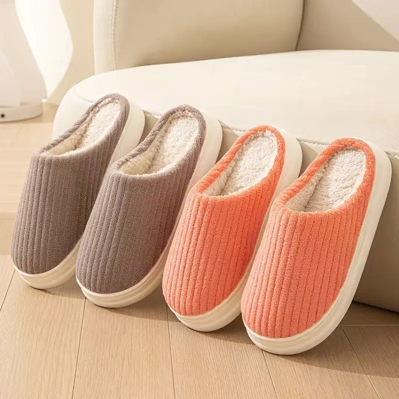Cotton Slippers Men's Autumn and Winter Household Thick Bottom Non-slip Home Warm Indoor Plush Slippers Men's Winter Cotton Shoes - Image 4
