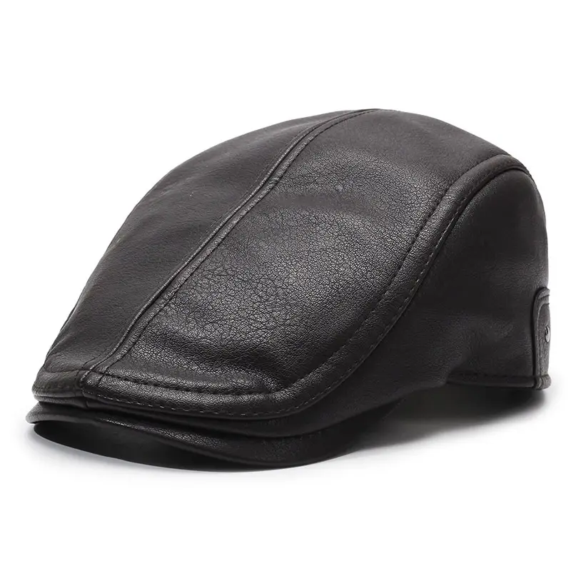 Warm Leather Cap for Men Winter Travel Forward - Image 2