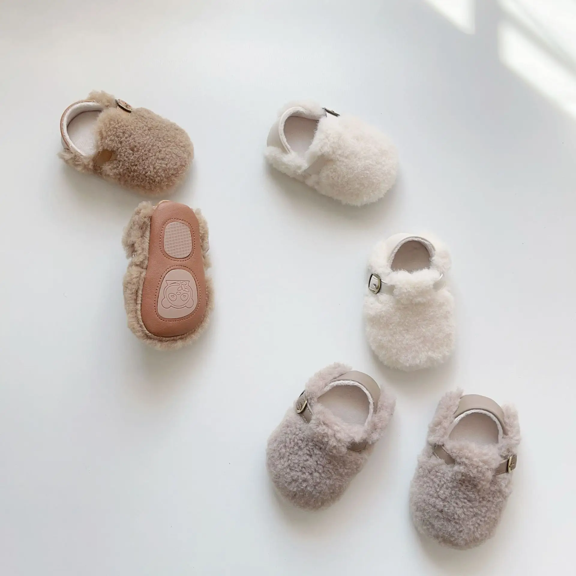 Winter Plush Fur Baby Shoes for Men Women Non-Slip Velcro — feature 1