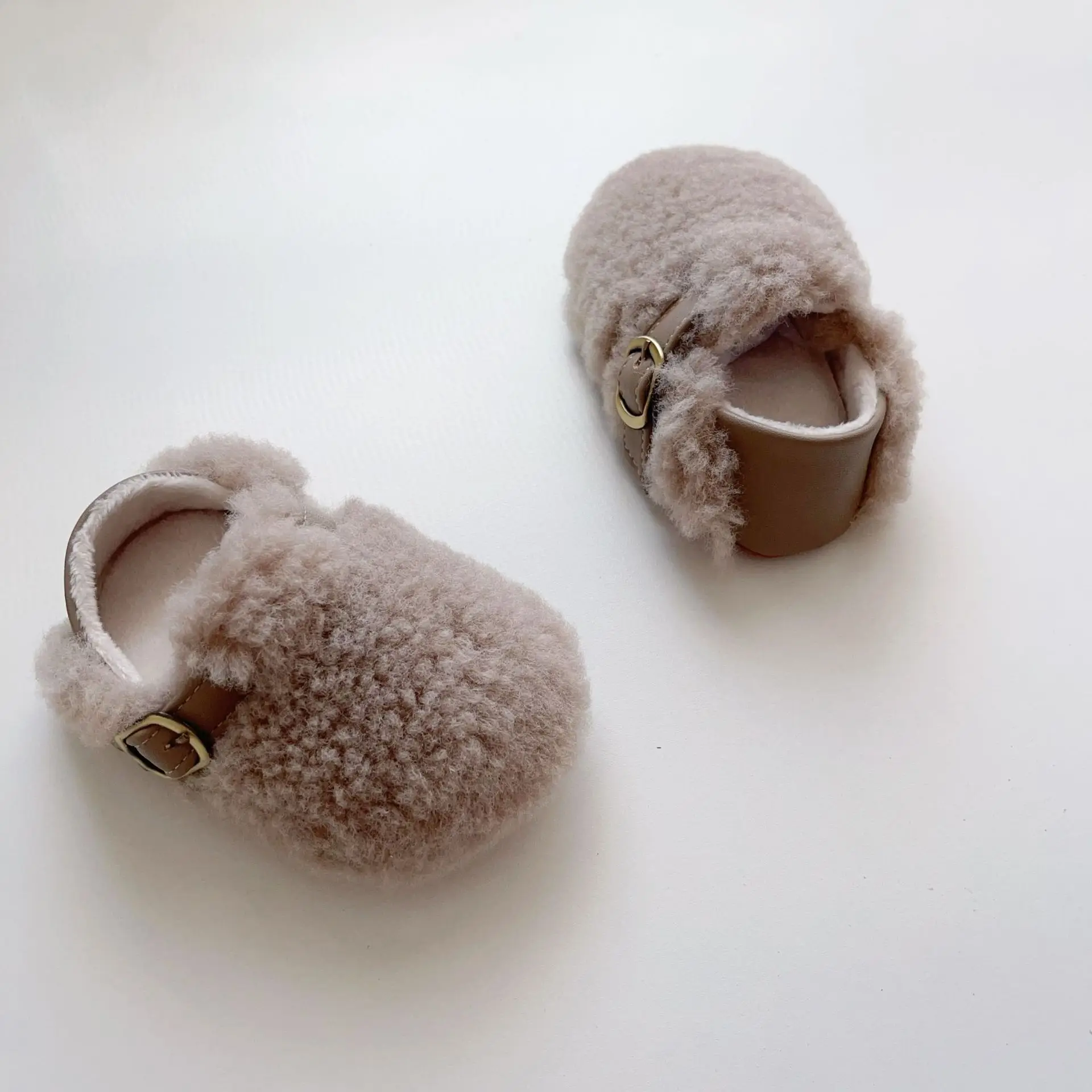 Winter Plush Fur Baby Shoes for Men Women Non-Slip Velcro — feature 12