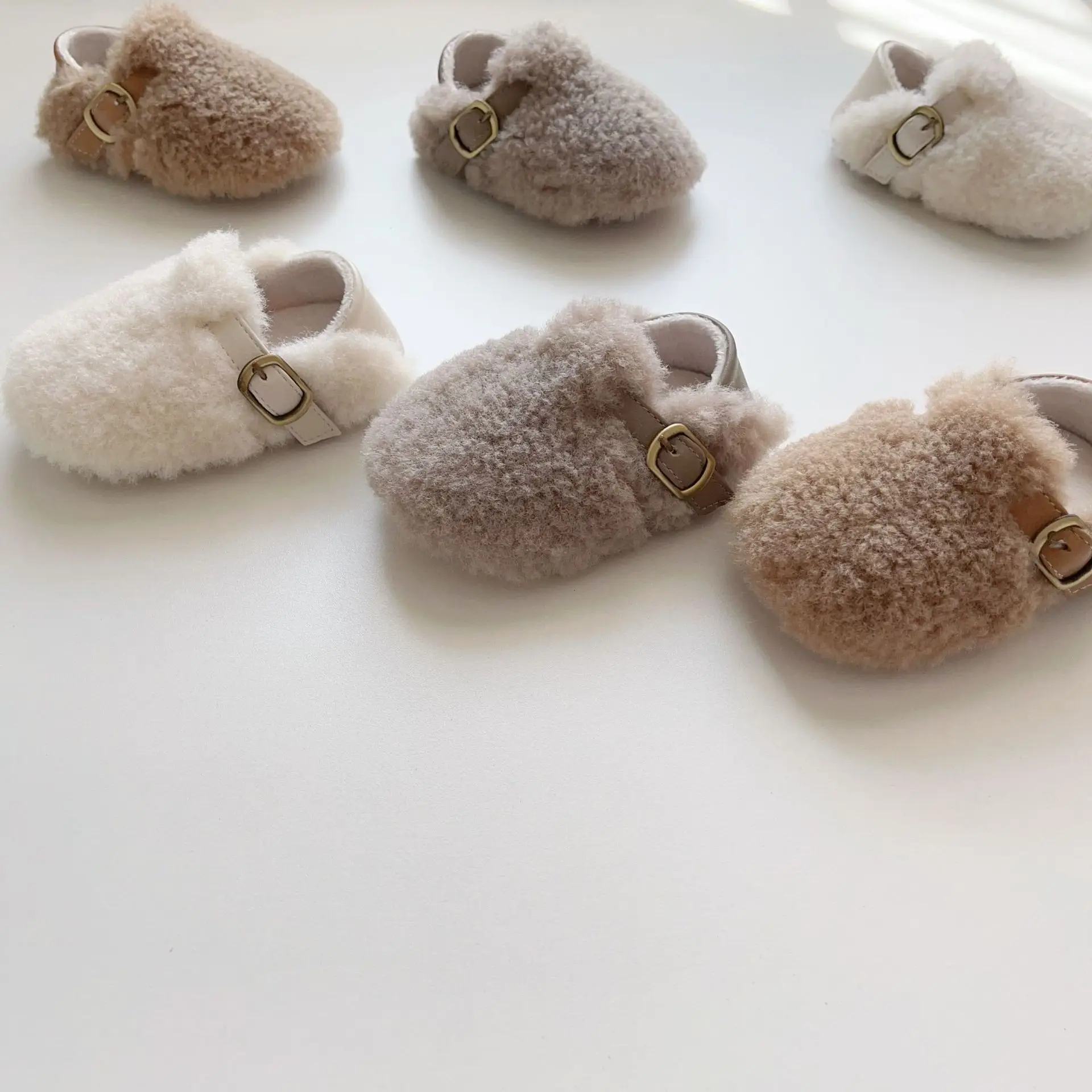 Winter Plush Fur Baby Shoes for Men Women Non-Slip Velcro — feature 13