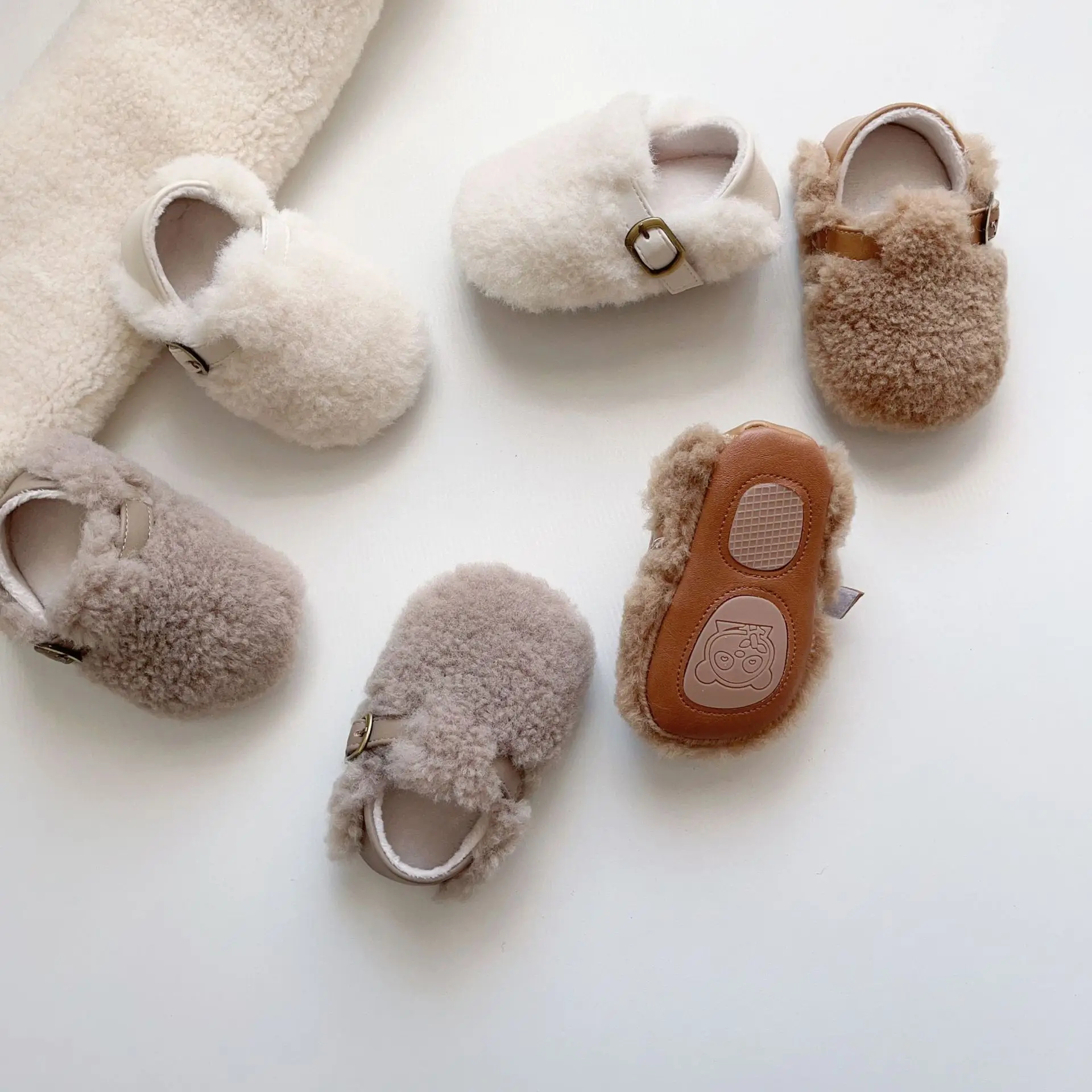 Winter Plush Fur Baby Shoes for Men Women Non-Slip Velcro — feature 16