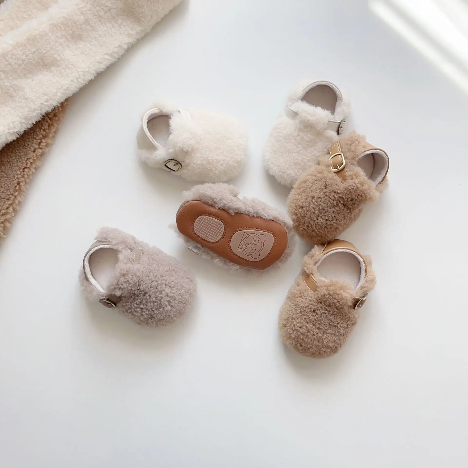 Winter Plush Fur Baby Shoes for Men Women Non-Slip Velcro — feature 17