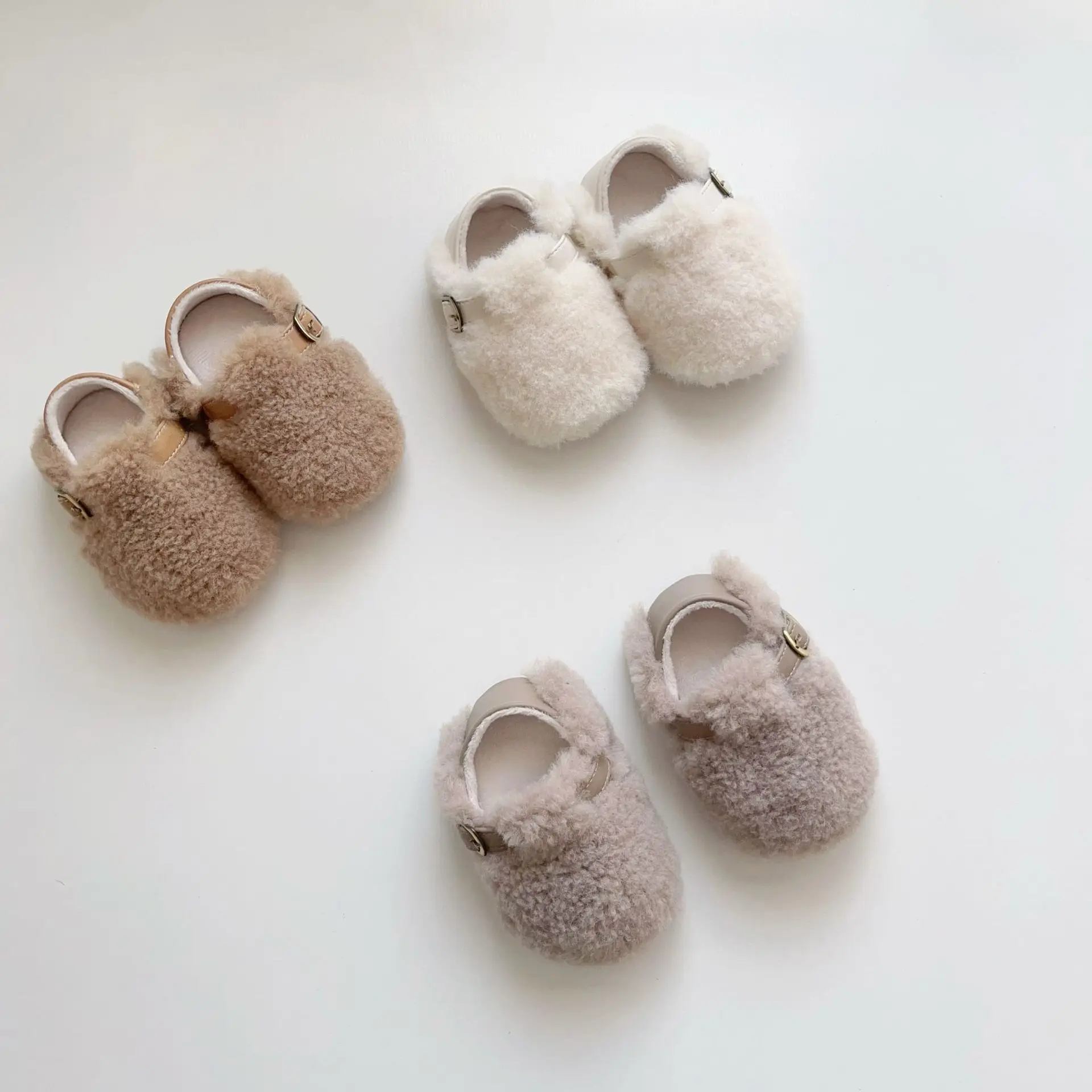 Winter Plush Fur Baby Shoes for Men Women Non-Slip Velcro — feature 2