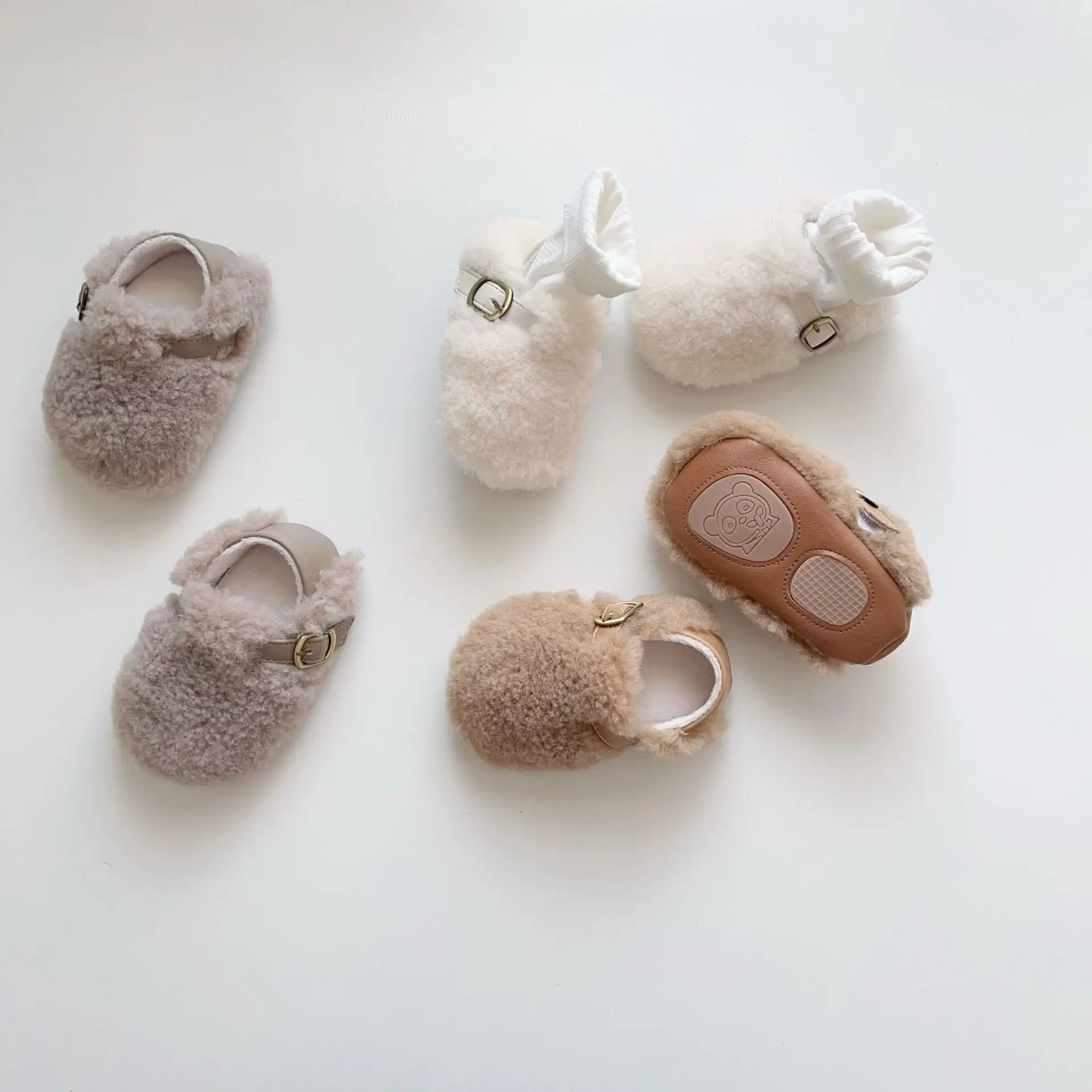 Winter Plush Fur Baby Shoes for Men Women Non-Slip Velcro — feature 22