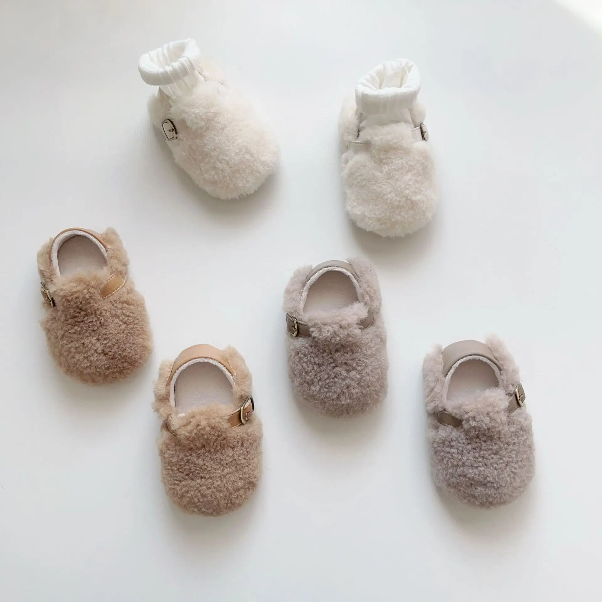 Winter Plush Fur Baby Shoes for Men Women Non-Slip Velcro — feature 3