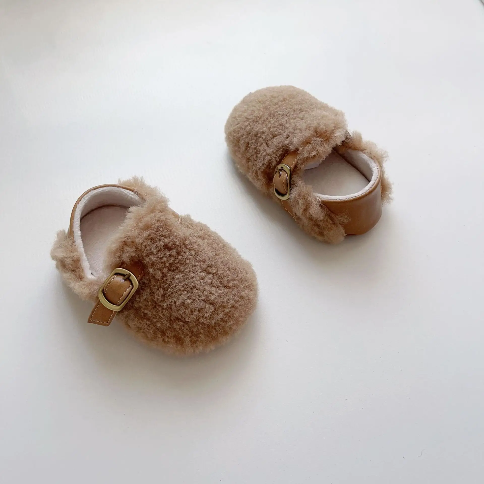 Winter Plush Fur Baby Shoes for Men Women Non-Slip Velcro — feature 9