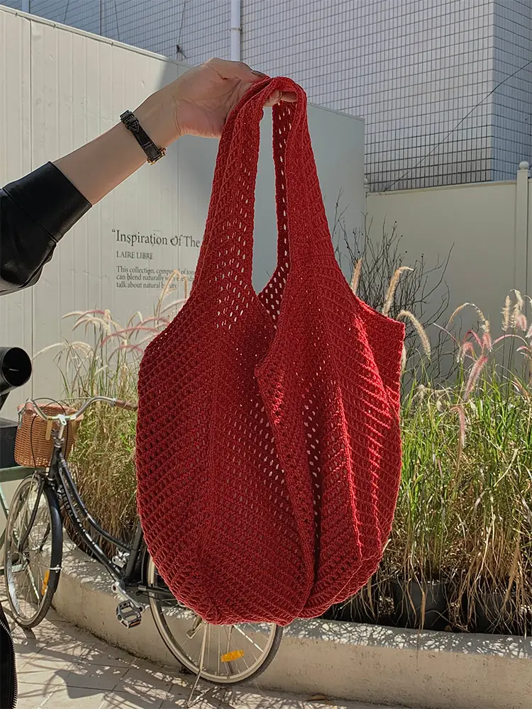 Vintage Crochet Woven Shoulder Bag for Women — feature 11