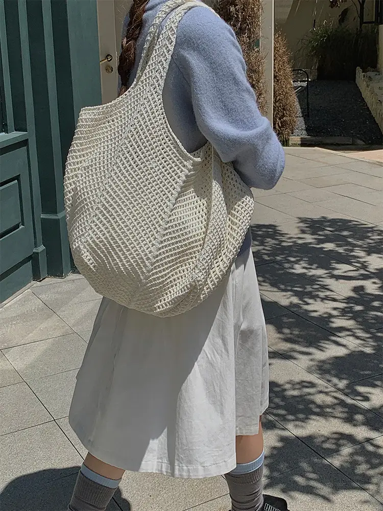 Vintage Crochet Woven Shoulder Bag for Women — feature 16