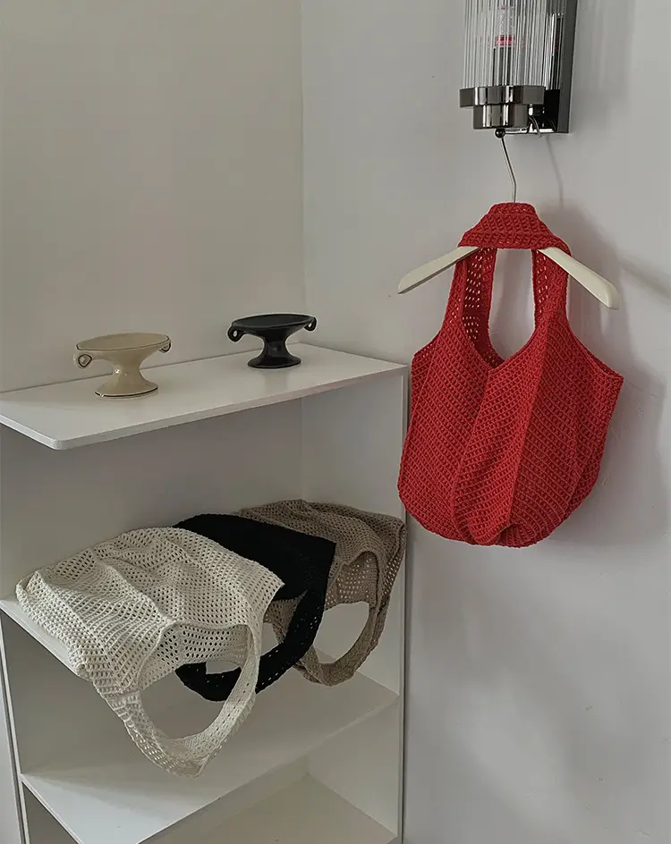 Vintage Crochet Woven Shoulder Bag for Women — feature 19