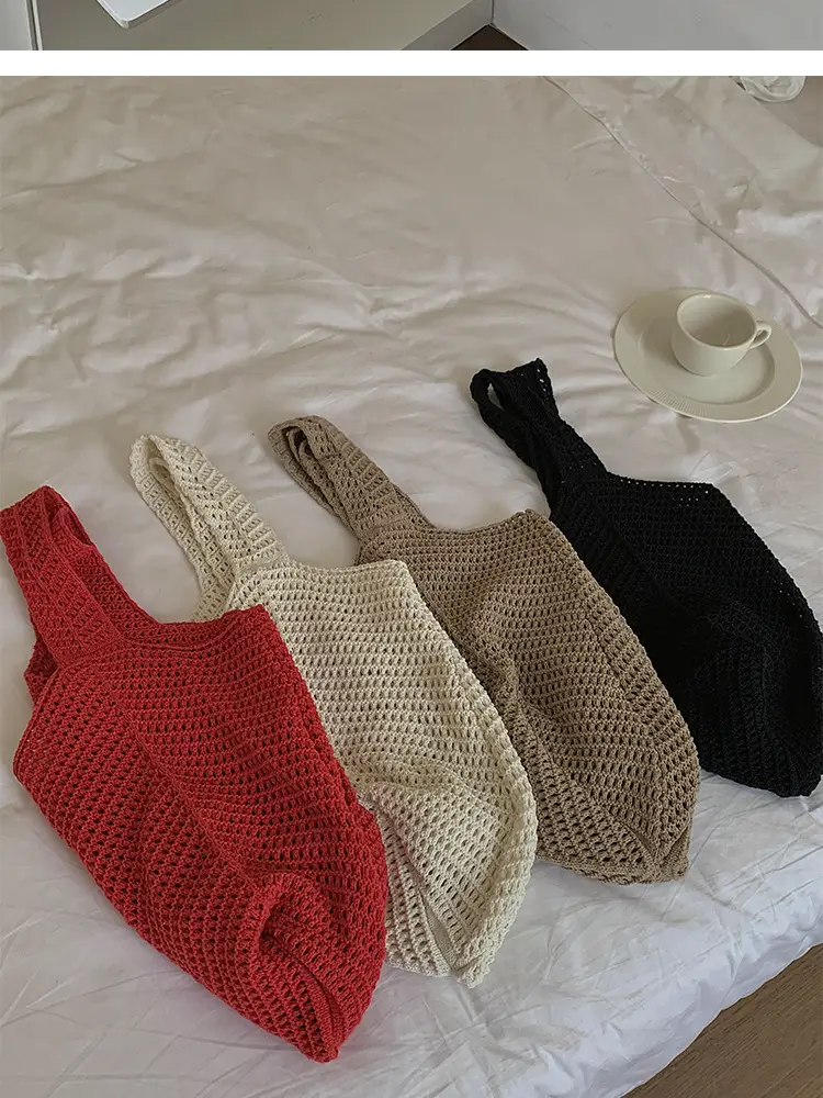 Vintage Crochet Woven Shoulder Bag for Women — feature 20