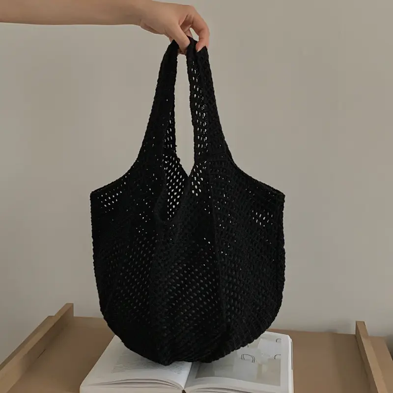 Vintage Crochet Woven Shoulder Bag for Women - Image 6