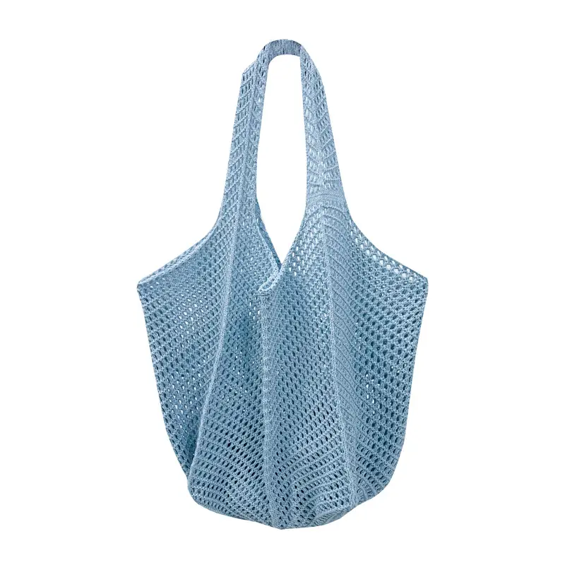 Vintage Crochet Woven Shoulder Bag for Women - Image 9