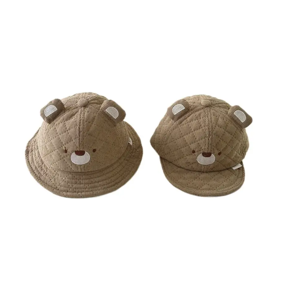 Baby Bear Beanies White Brown Quilted Infant Hats 2025 - Image 9