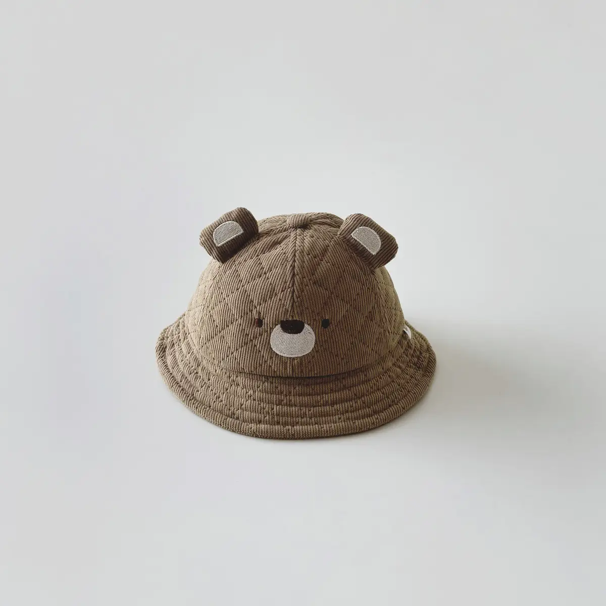 Baby Bear Beanies White Brown Quilted Infant Hats 2025 - Image 4