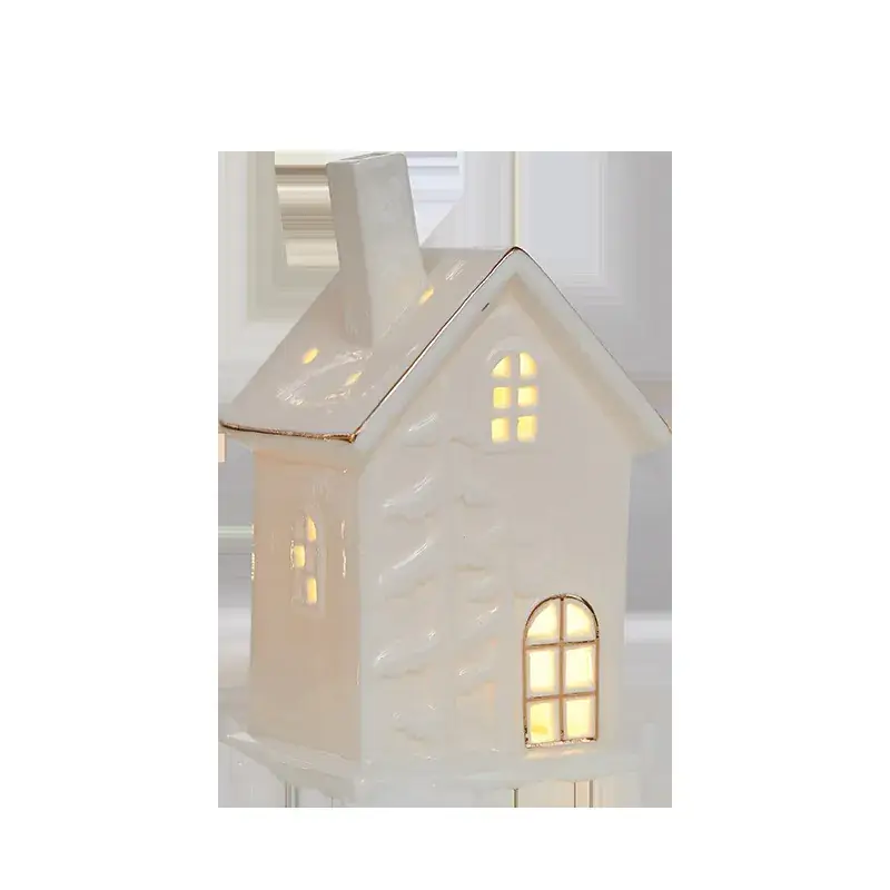 Ceramic Christmas Tree Hut Lamp Decor 19cm White - Image 20