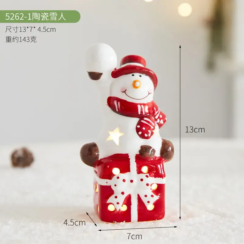 Ceramic Christmas Tree Hut Lamp Decor 19cm White - Image 10