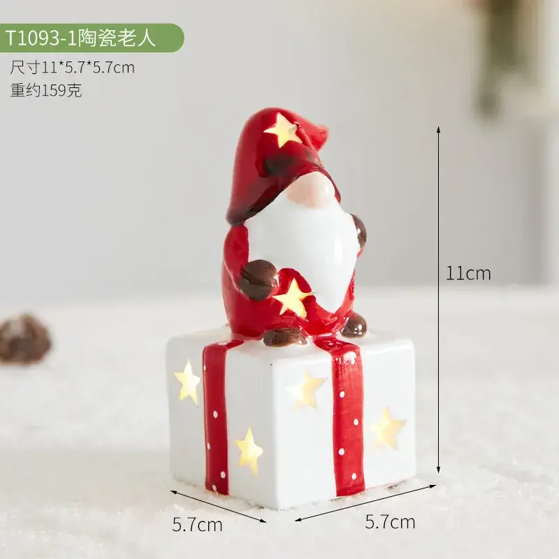 Ceramic Christmas Tree Hut Lamp Decor 19cm White - Image 11
