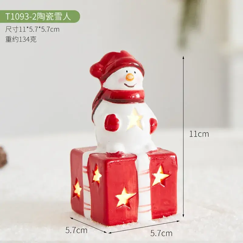 Ceramic Christmas Tree Hut Lamp Decor 19cm White - Image 12
