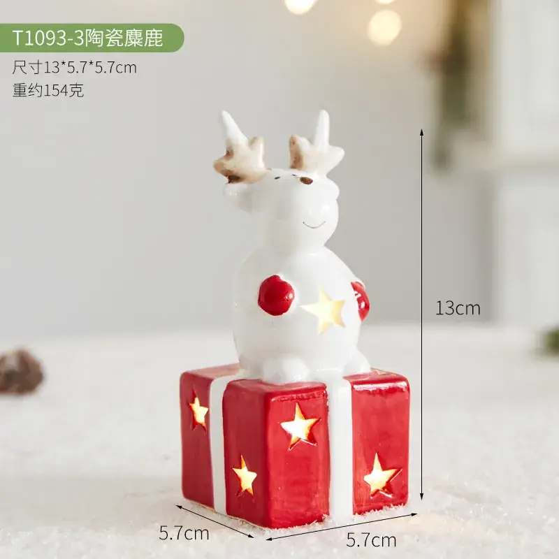 Ceramic Christmas Tree Hut Lamp Decor 19cm White - Image 13