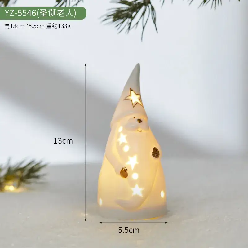 Ceramic Christmas Tree Hut Lamp Decor 19cm White - Image 6