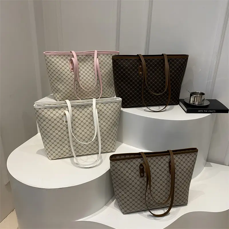 Women's Pink Patterned Tote Bag 2024 Autumn Winter - Image 5