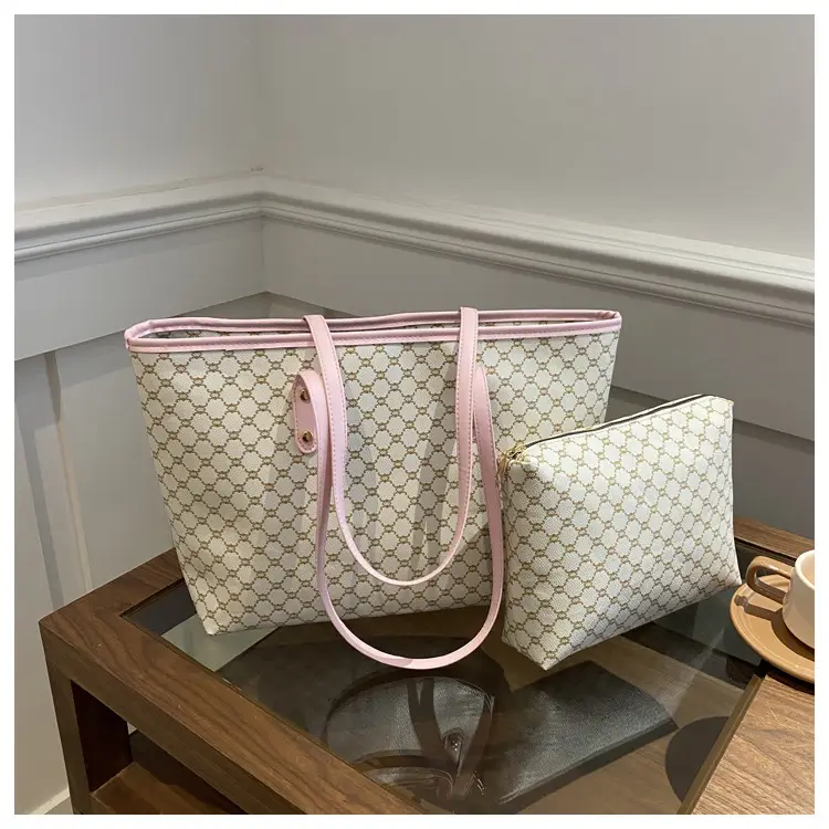 Women's Pink Patterned Tote Bag 2024 Autumn Winter - Image 8
