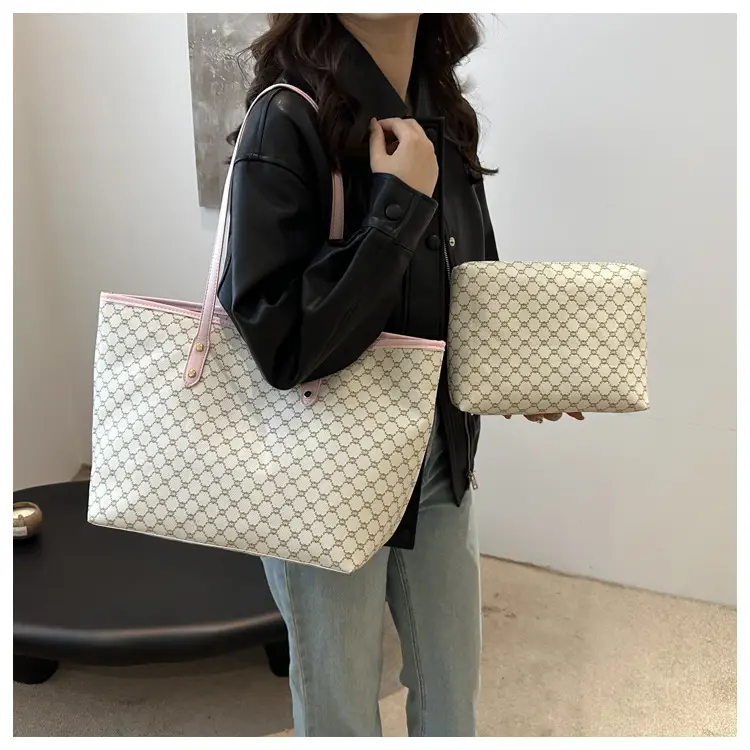 Women's Pink Patterned Tote Bag 2024 Autumn Winter — feature 12