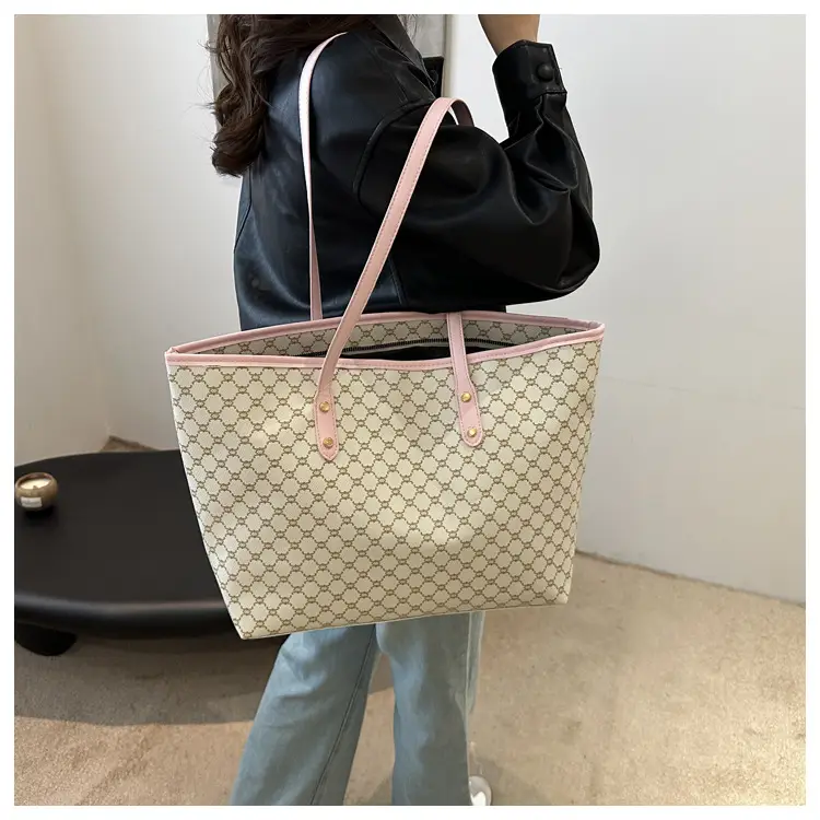 Women's Pink Patterned Tote Bag 2024 Autumn Winter — feature 13