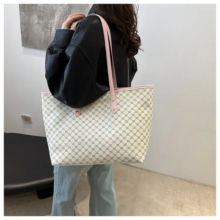 Women's Pink Patterned Tote Bag 2024 Autumn Winter — feature 14