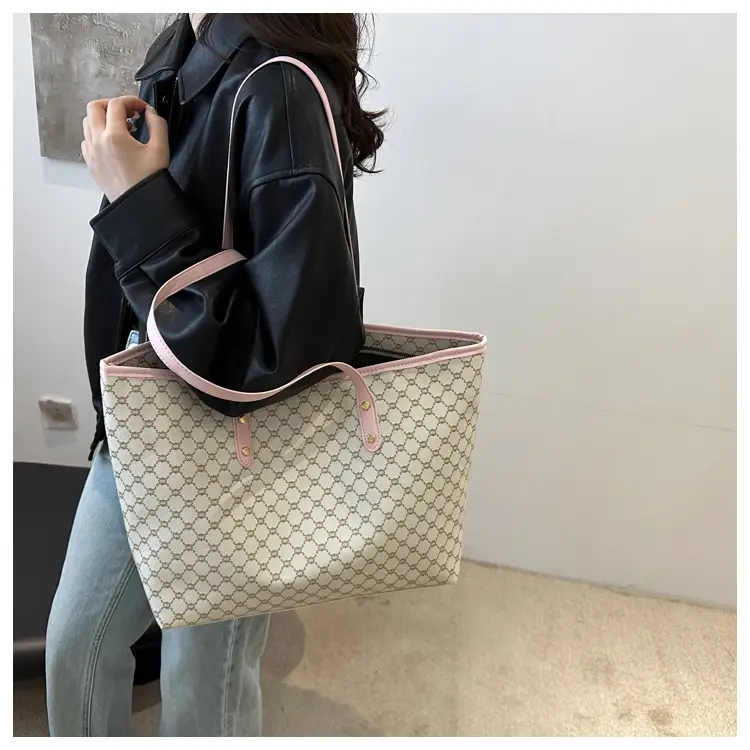 Women's Pink Patterned Tote Bag 2024 Autumn Winter — feature 15