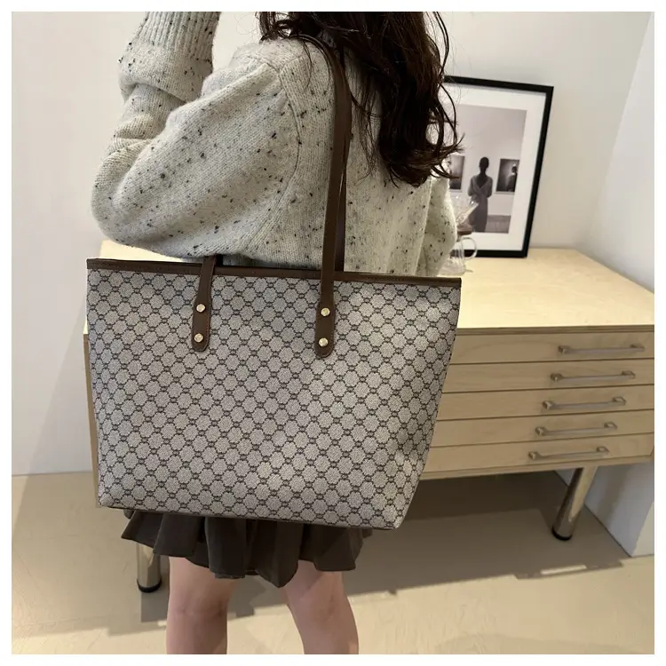Women's Pink Patterned Tote Bag 2024 Autumn Winter — feature 21