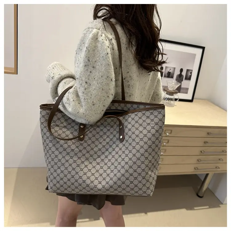 Women's Pink Patterned Tote Bag 2024 Autumn Winter — feature 22