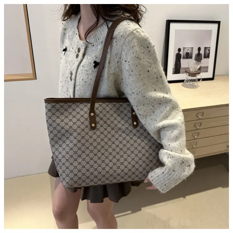 Women's Pink Patterned Tote Bag 2024 Autumn Winter — feature 23