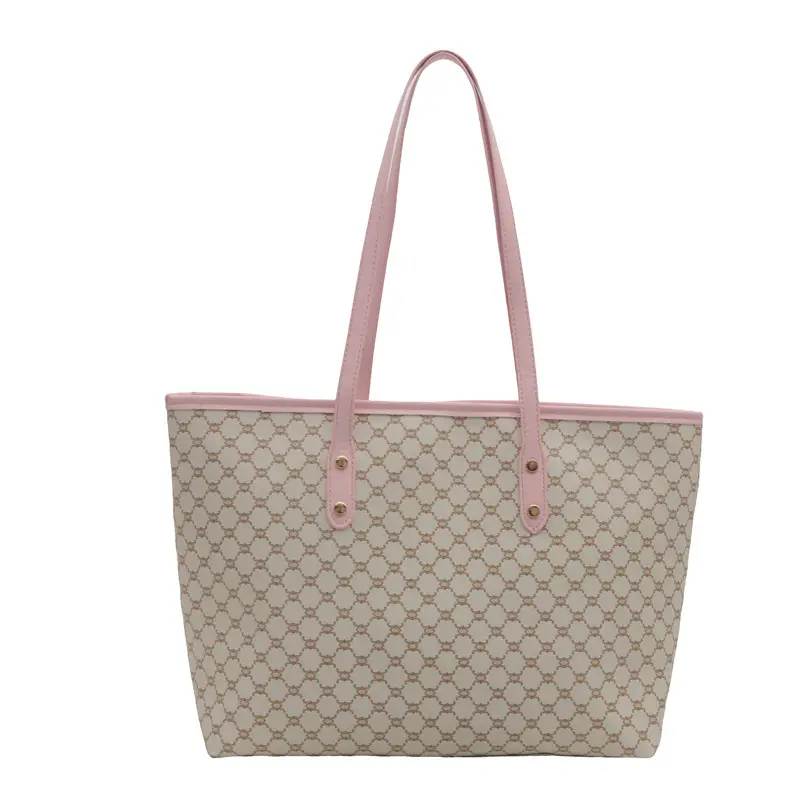 Women's Pink Patterned Tote Bag 2024 Autumn Winter - Image 3