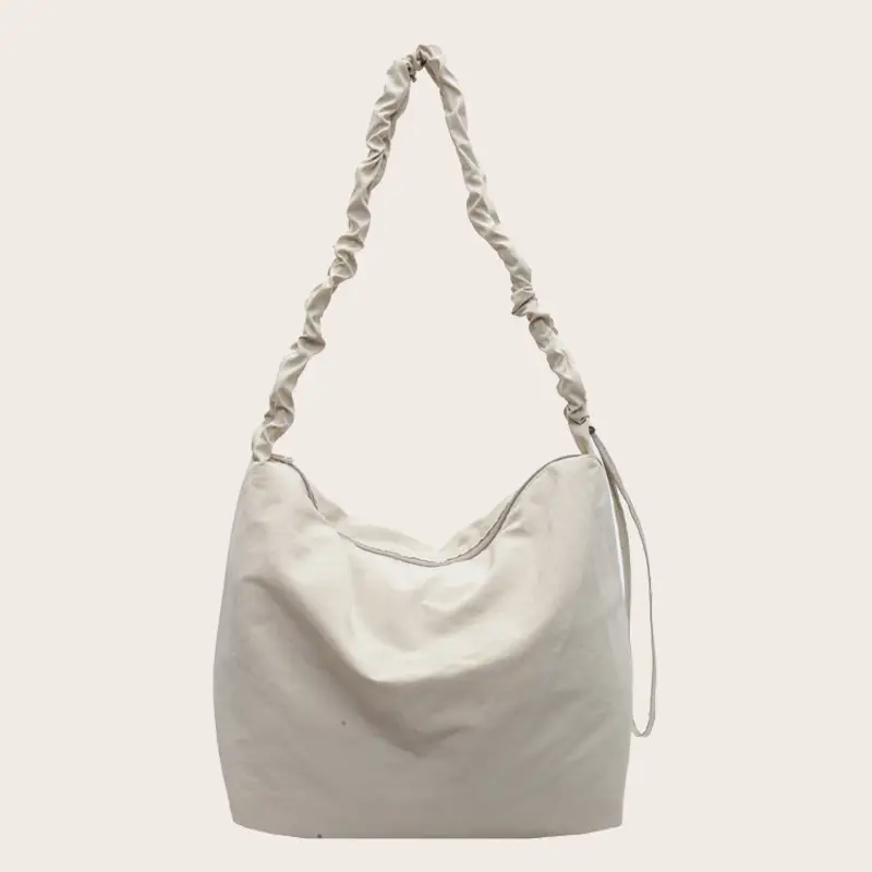 Pink Korean Style Shoulder Bag with Ruffled Strap - Image 5