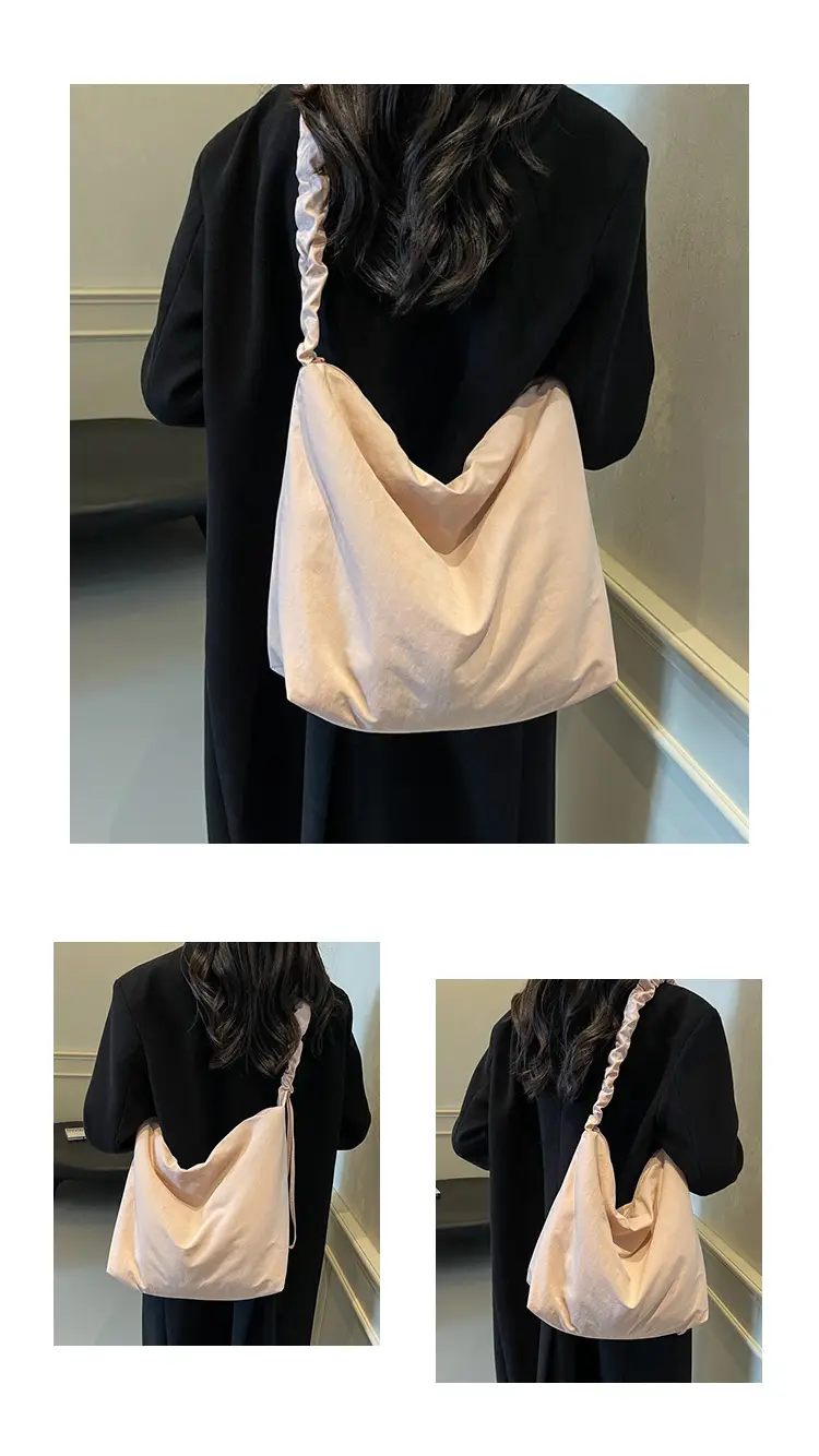 Pink Korean Style Shoulder Bag with Ruffled Strap — feature 13