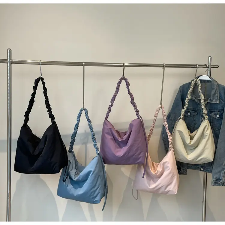 Pink Korean Style Shoulder Bag with Ruffled Strap — feature 14