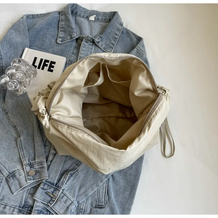Pink Korean Style Shoulder Bag with Ruffled Strap — feature 20