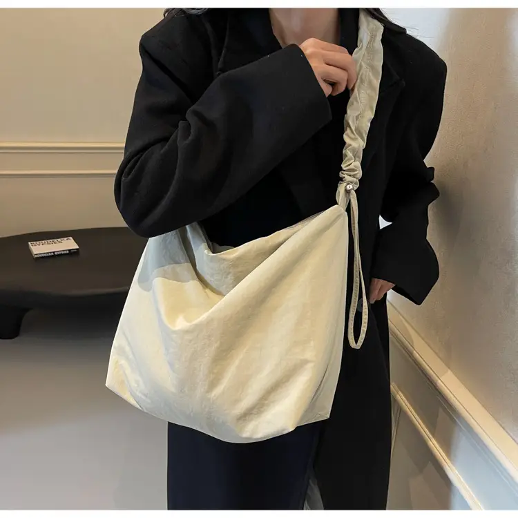 Pink Korean Style Shoulder Bag with Ruffled Strap — feature 25