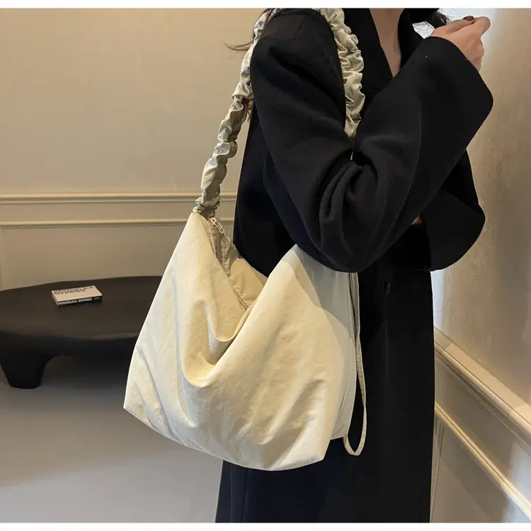 Pink Korean Style Shoulder Bag with Ruffled Strap — feature 27
