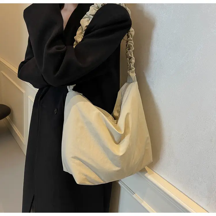 Pink Korean Style Shoulder Bag with Ruffled Strap — feature 28