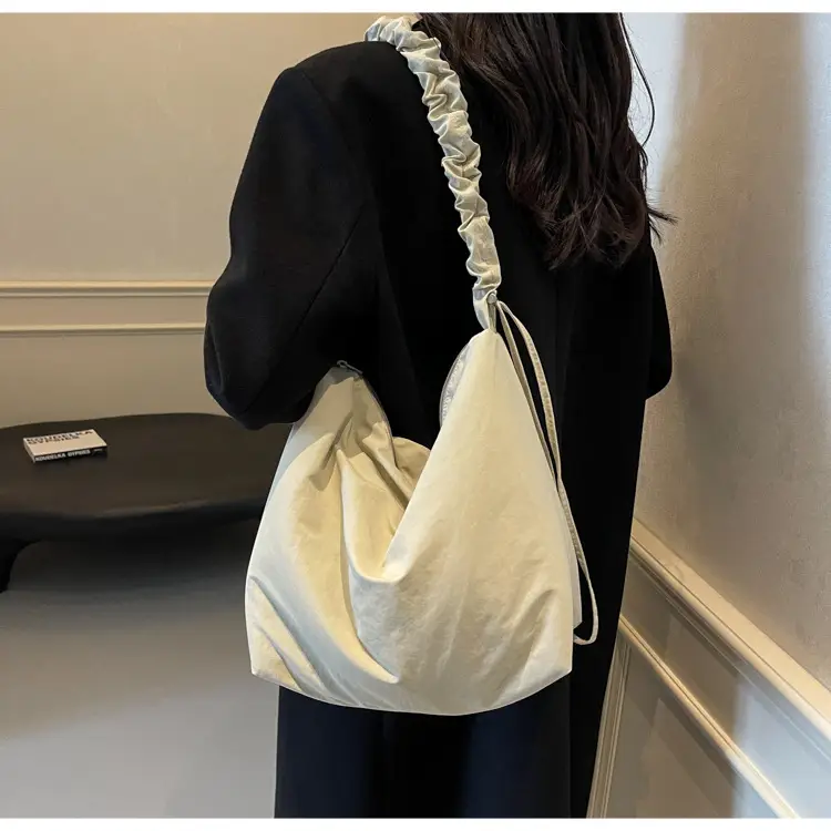 Pink Korean Style Shoulder Bag with Ruffled Strap — feature 29