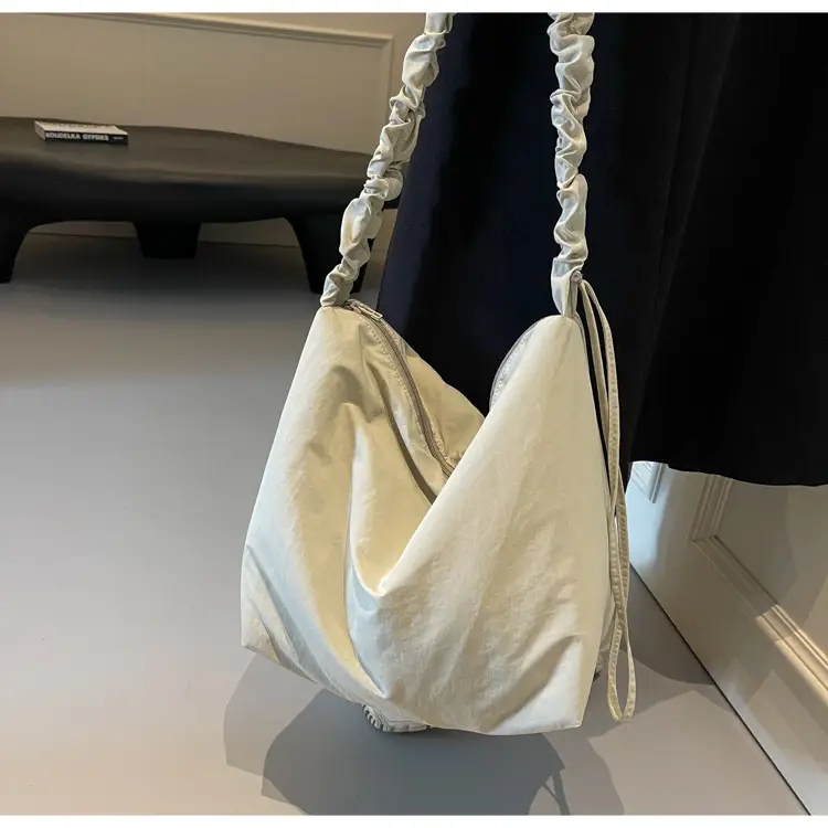 Pink Korean Style Shoulder Bag with Ruffled Strap — feature 30