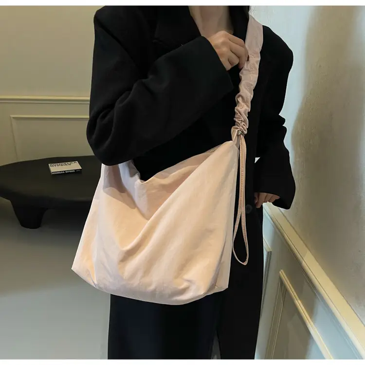 Pink Korean Style Shoulder Bag with Ruffled Strap — feature 31