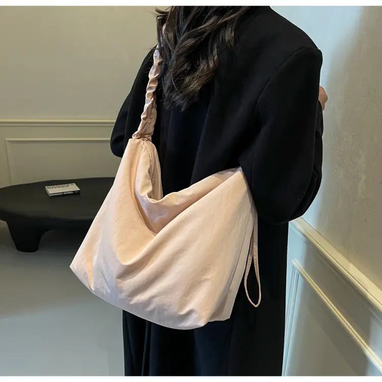 Pink Korean Style Shoulder Bag with Ruffled Strap — feature 32
