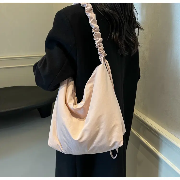 Pink Korean Style Shoulder Bag with Ruffled Strap — feature 34