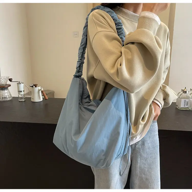 Pink Korean Style Shoulder Bag with Ruffled Strap — feature 47
