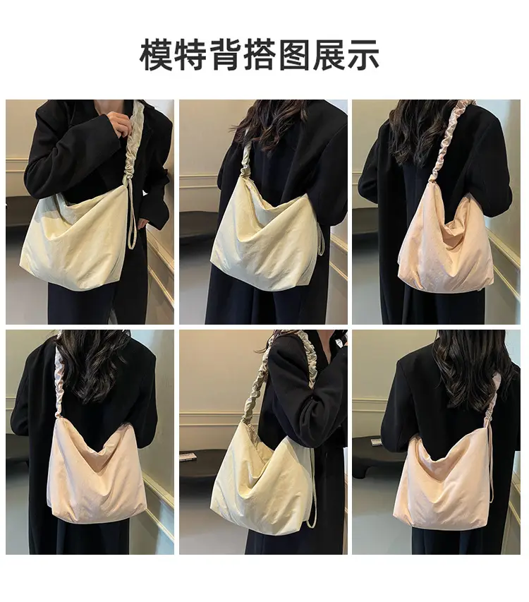 Pink Korean Style Shoulder Bag with Ruffled Strap — feature 8