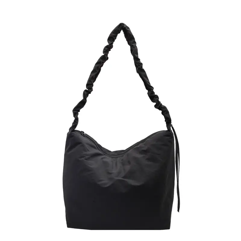 Pink Korean Style Shoulder Bag with Ruffled Strap - Image 2